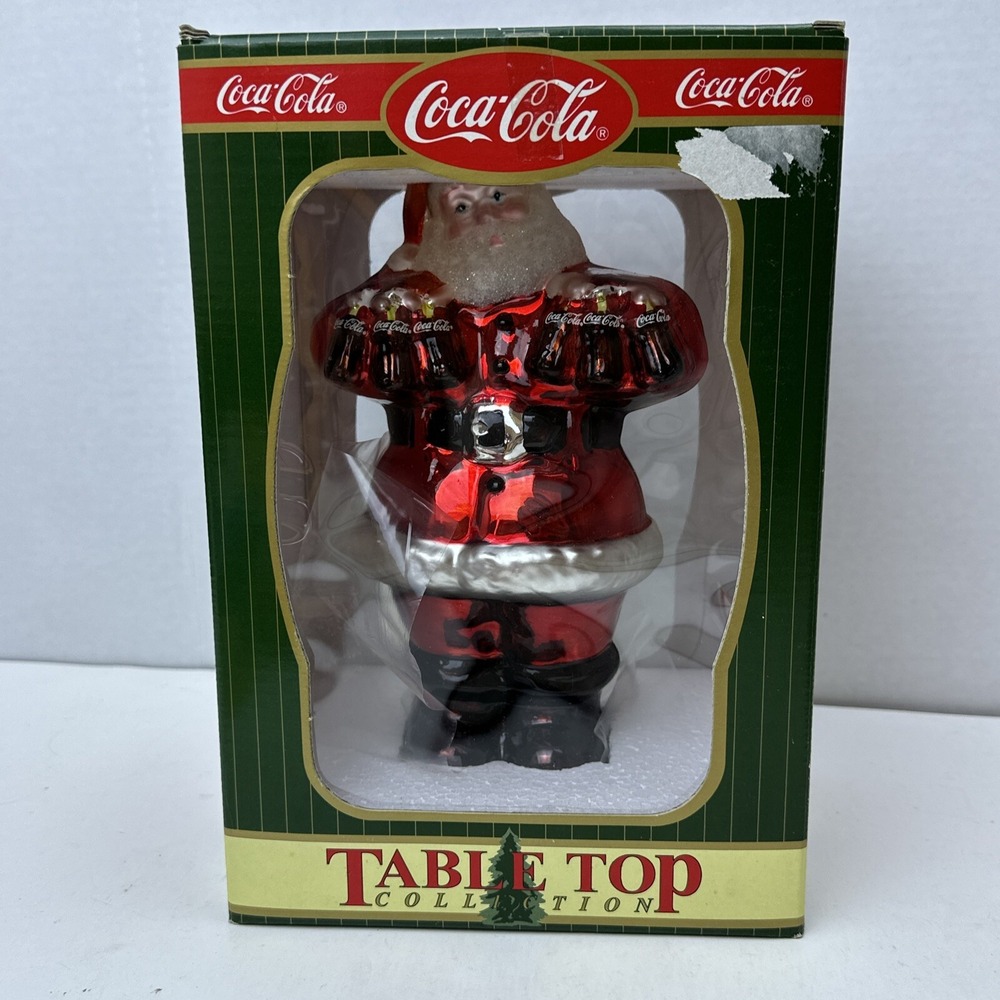 Coca-Cola 1998 Santa Claus Christmas Table Top Collection Glass (8" Tall)